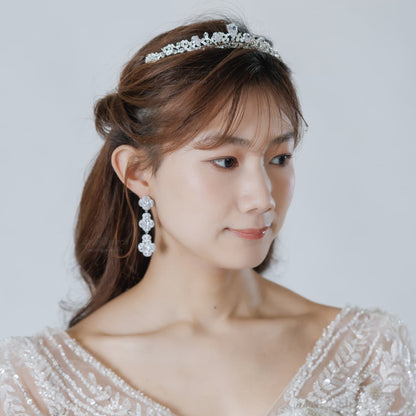 ブライダルピアス イヤリング｜ジルコニア｜シルバー(BC-E123)【結婚式　アクセサリー　ピアス　イヤリング】