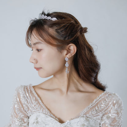 ブライダルピアス イヤリング｜ジルコニア｜シルバー(BC-E123)【結婚式　アクセサリー　ピアス　イヤリング】