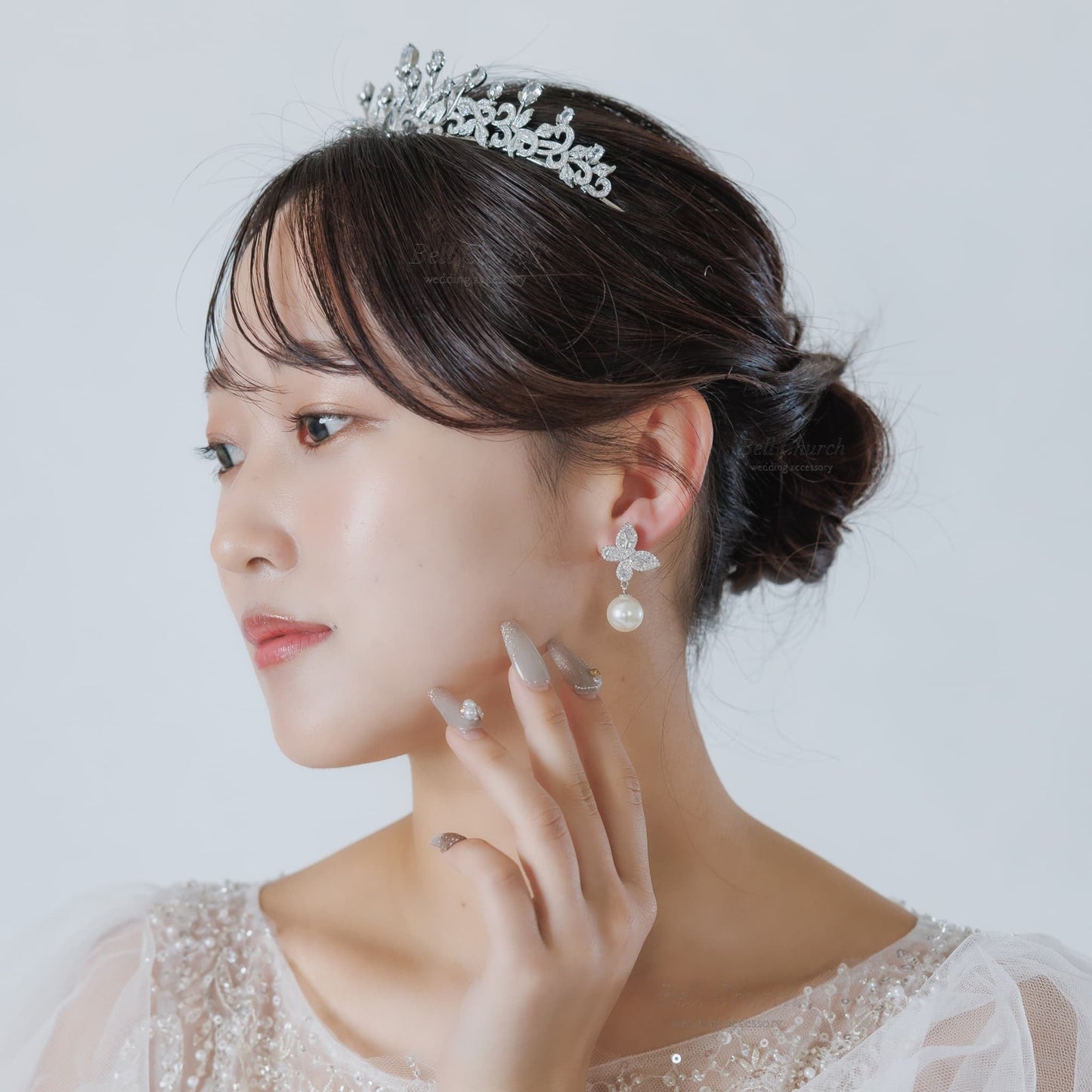 ブライダルピアス イヤリング｜ジルコニア パール｜バタフライ 蝶々モチーフ｜シルバー(BC-E124)【結婚式　アクセサリー　ピアス　イヤリング】