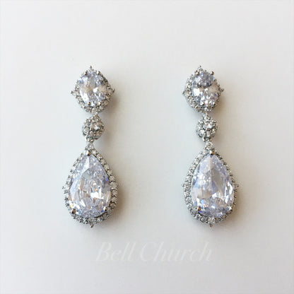 ウェディングピアス　イヤリング |クリスタル キュービックジルコニア (BC-E15)【結婚式　アクセサリー　ピアス　イヤリング】