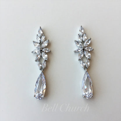 ウェディングピアス　イヤリング |クリスタル キュービックジルコニア (BC-E16)【結婚式　アクセサリー　ピアス　イヤリング】