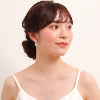 ウェディングピアス　イヤリング |クリスタル キュービックジルコニア (BC-E17)【結婚式　アクセサリー　ピアス　イヤリング】