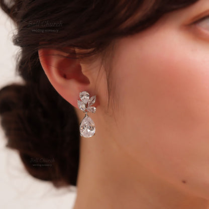 ウェディングピアス　イヤリング |クリスタル キュービックジルコニア (BC-E17)【結婚式　アクセサリー　ピアス　イヤリング】