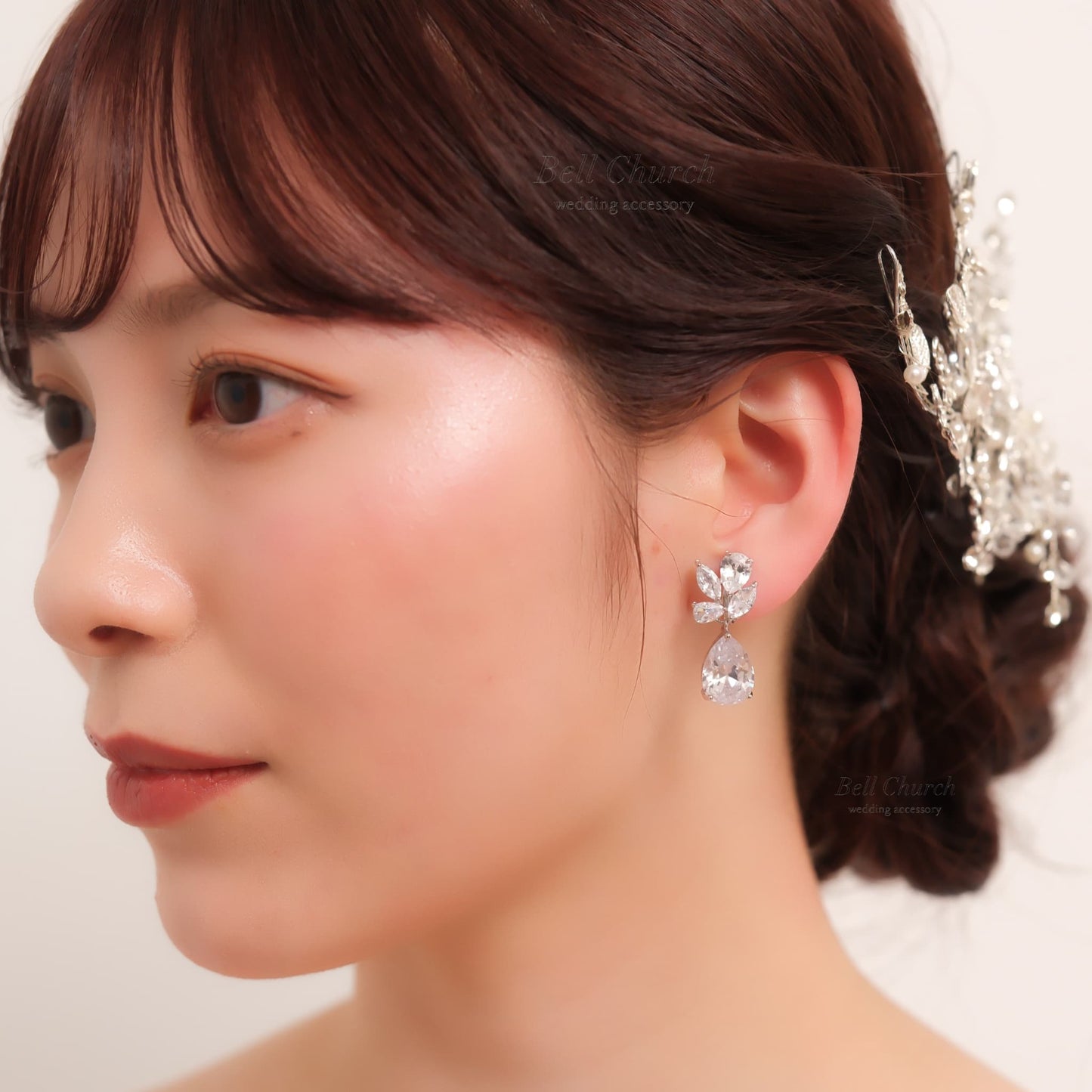ウェディングピアス　イヤリング |クリスタル キュービックジルコニア (BC-E17)【結婚式　アクセサリー　ピアス　イヤリング】