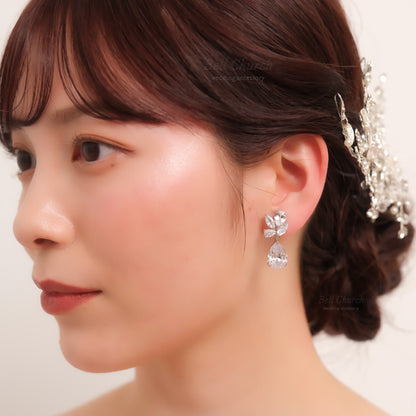 ウェディングピアス　イヤリング |クリスタル キュービックジルコニア (BC-E17)【結婚式　アクセサリー　ピアス　イヤリング】