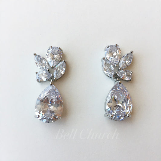 ウェディングピアス　イヤリング |クリスタル キュービックジルコニア (BC-E17)【結婚式　アクセサリー　ピアス　イヤリング】