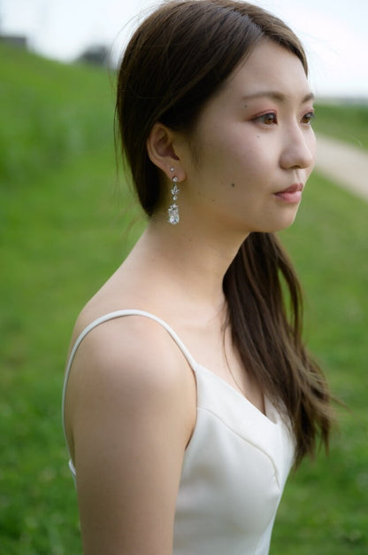 ウェディングピアス　イヤリング |クリスタル キュービックジルコニア (BC-E19)【結婚式　アクセサリー　ピアス　イヤリング】