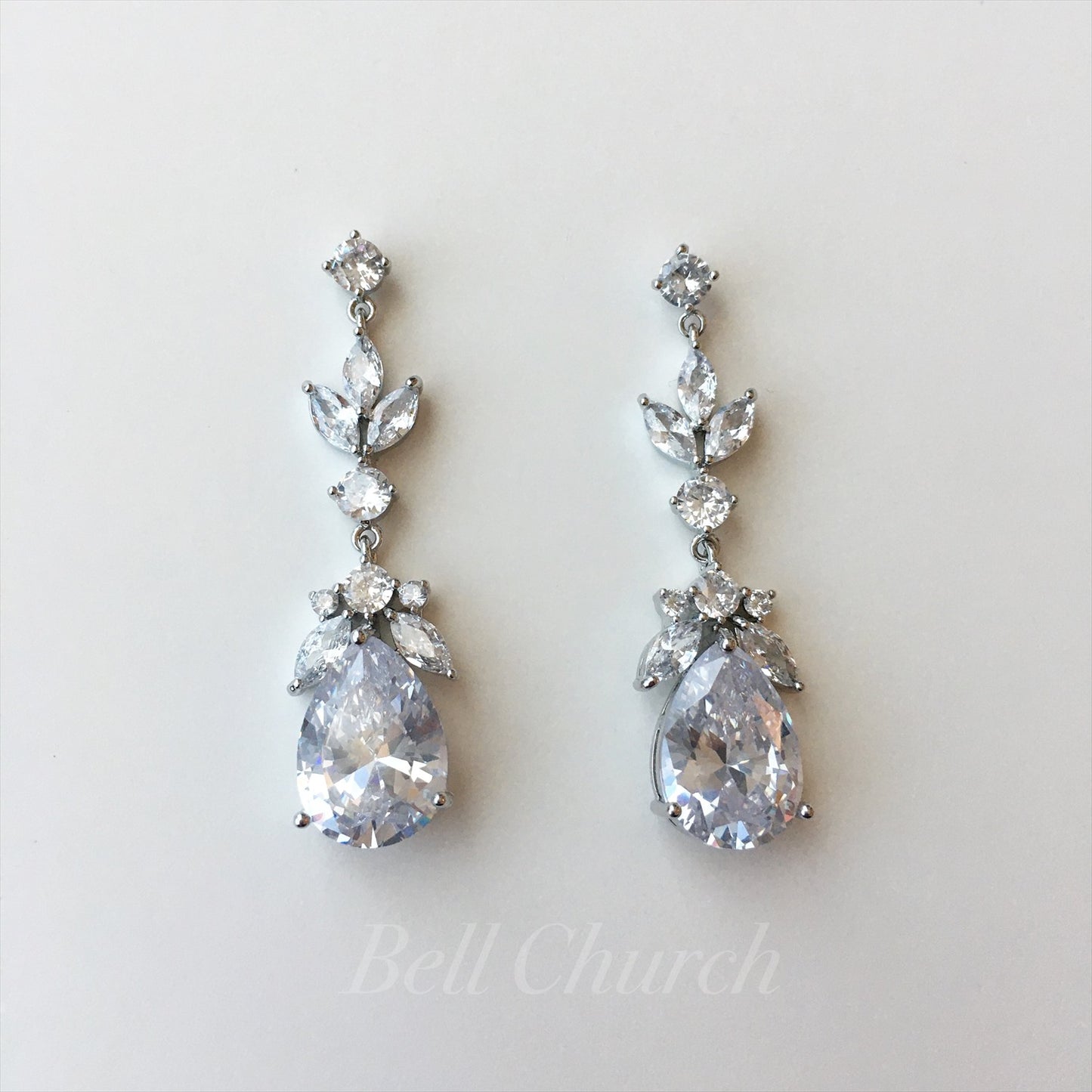 ウェディングピアス　イヤリング |クリスタル キュービックジルコニア (BC-E19)【結婚式　アクセサリー　ピアス　イヤリング】