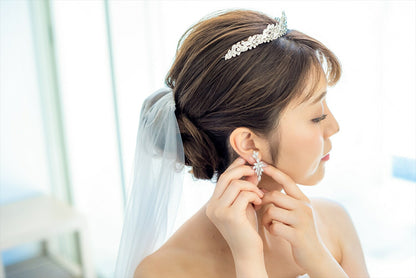 ウェディングピアス　イヤリング |キュービックジルコニア (BC-E1)【結婚式　アクセサリー　ピアス　イヤリング】