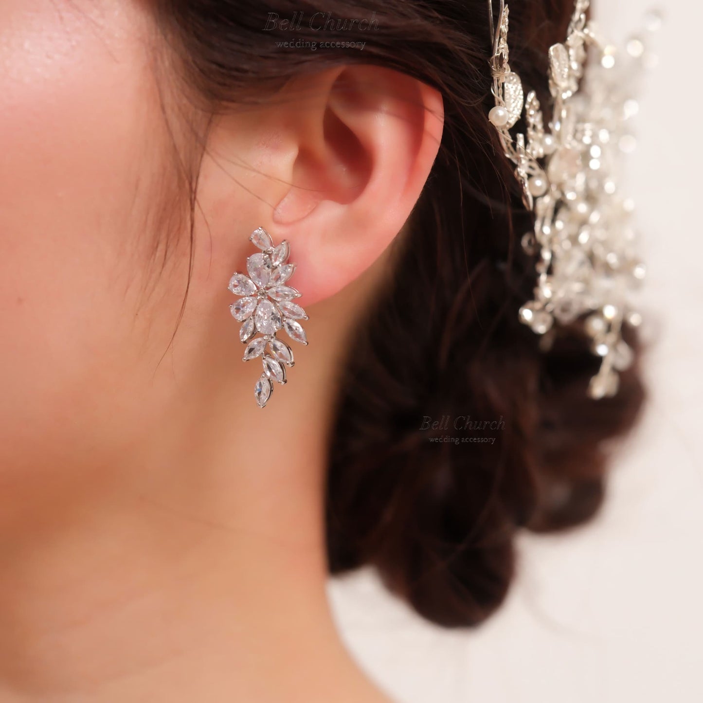 ウェディングピアス　イヤリング |キュービックジルコニア (BC-E21)【結婚式　アクセサリー　ピアス　イヤリング】