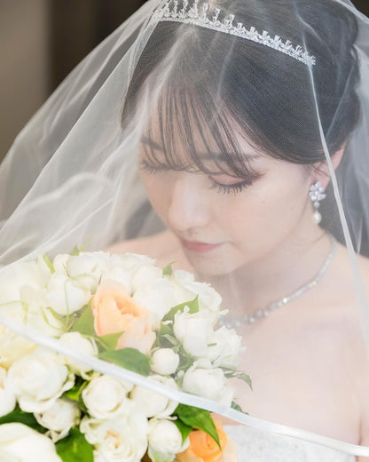 ウェディングピアス　イヤリング |パール キュービックジルコニア (BC-E22)【結婚式　アクセサリー　ピアス　イヤリング】