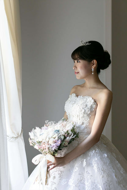 ウェディングピアス　イヤリング |パール キュービックジルコニア (BC-E22)【結婚式　アクセサリー　ピアス　イヤリング】