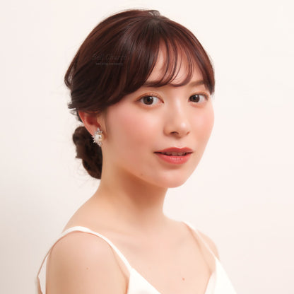ウェディングピアス　イヤリング |パール キュービックジルコニア (BC-E23)【結婚式　アクセサリー　ピアス　イヤリング】