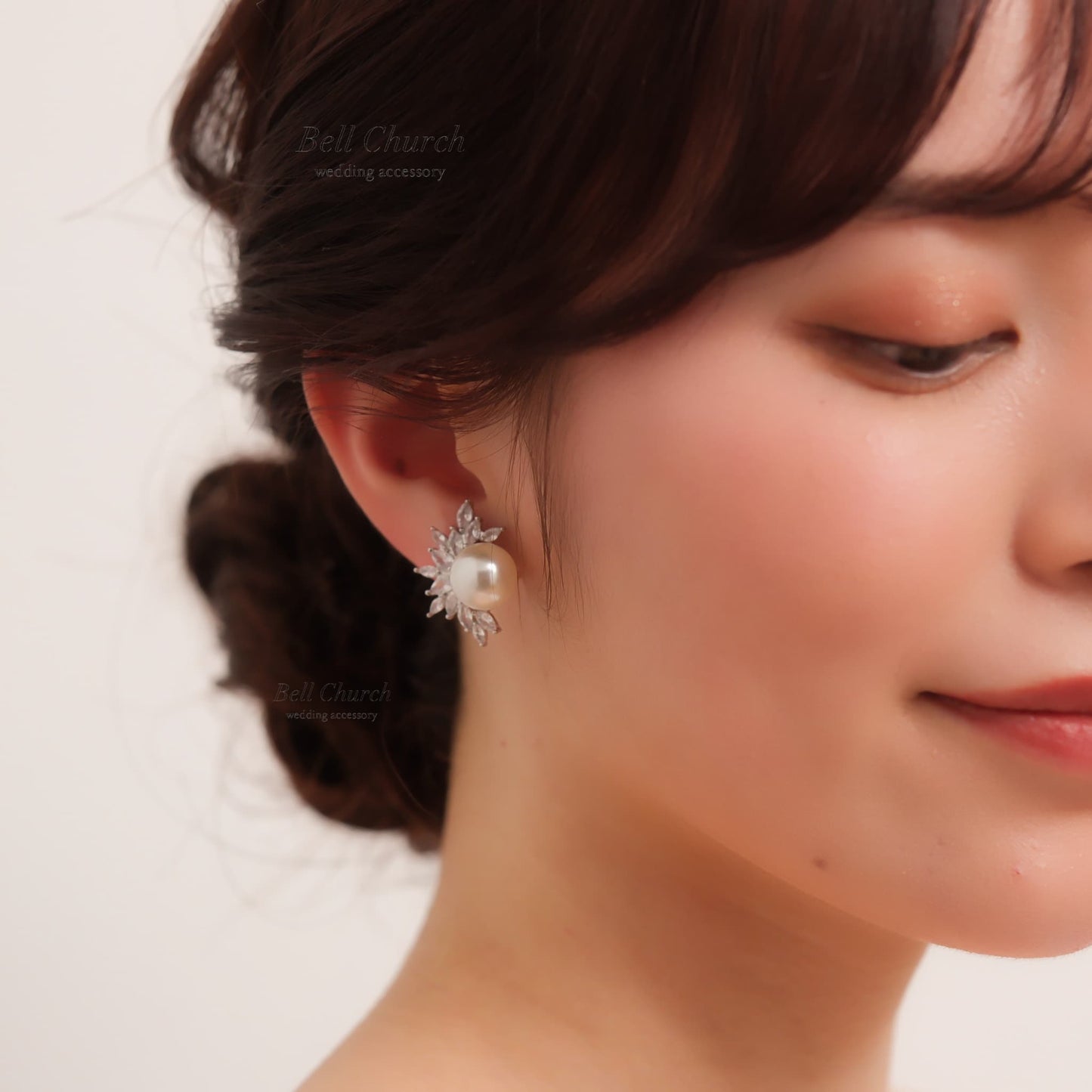 ウェディングピアス　イヤリング |パール キュービックジルコニア (BC-E23)【結婚式　アクセサリー　ピアス　イヤリング】