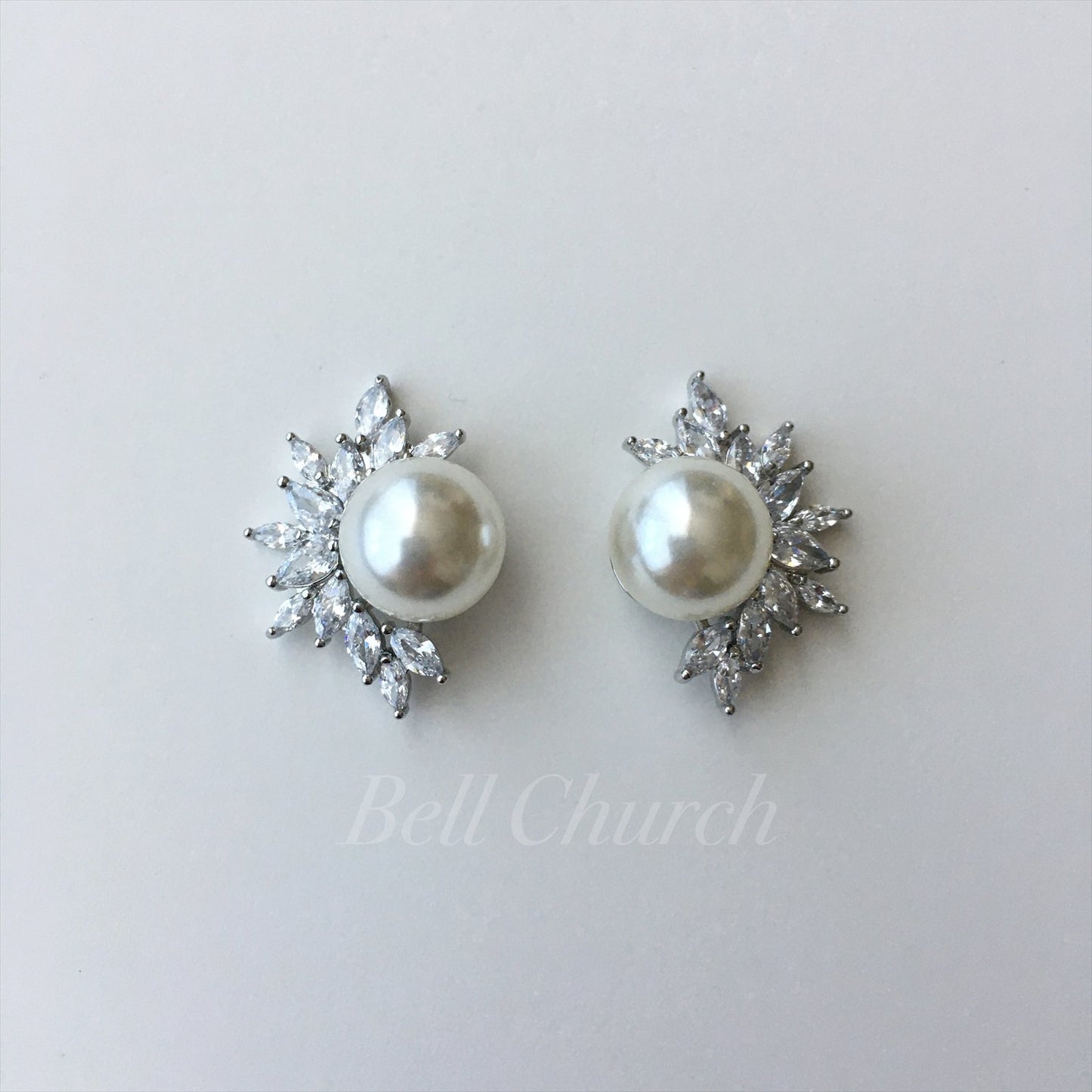 ウェディングピアス　イヤリング |パール キュービックジルコニア (BC-E23)【結婚式　アクセサリー　ピアス　イヤリング】