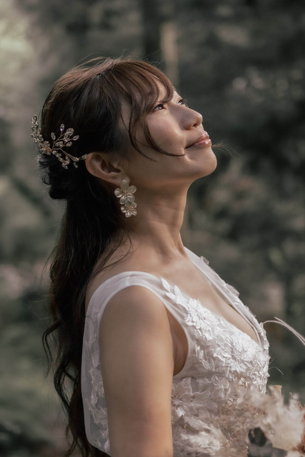 ウェディングピアス　イヤリング |お花モチーフ｜ゴールド (BC-E26)【結婚式　アクセサリー　ピアス　イヤリング】