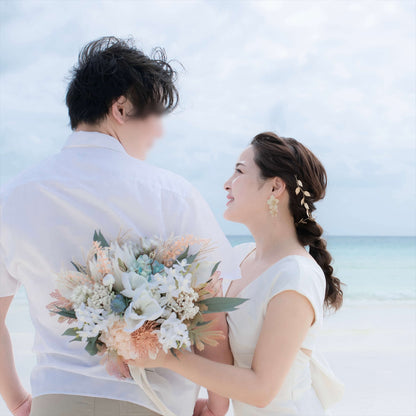 ウェディングピアス　イヤリング |お花モチーフ｜ゴールド (BC-E26)【結婚式　アクセサリー　ピアス　イヤリング】