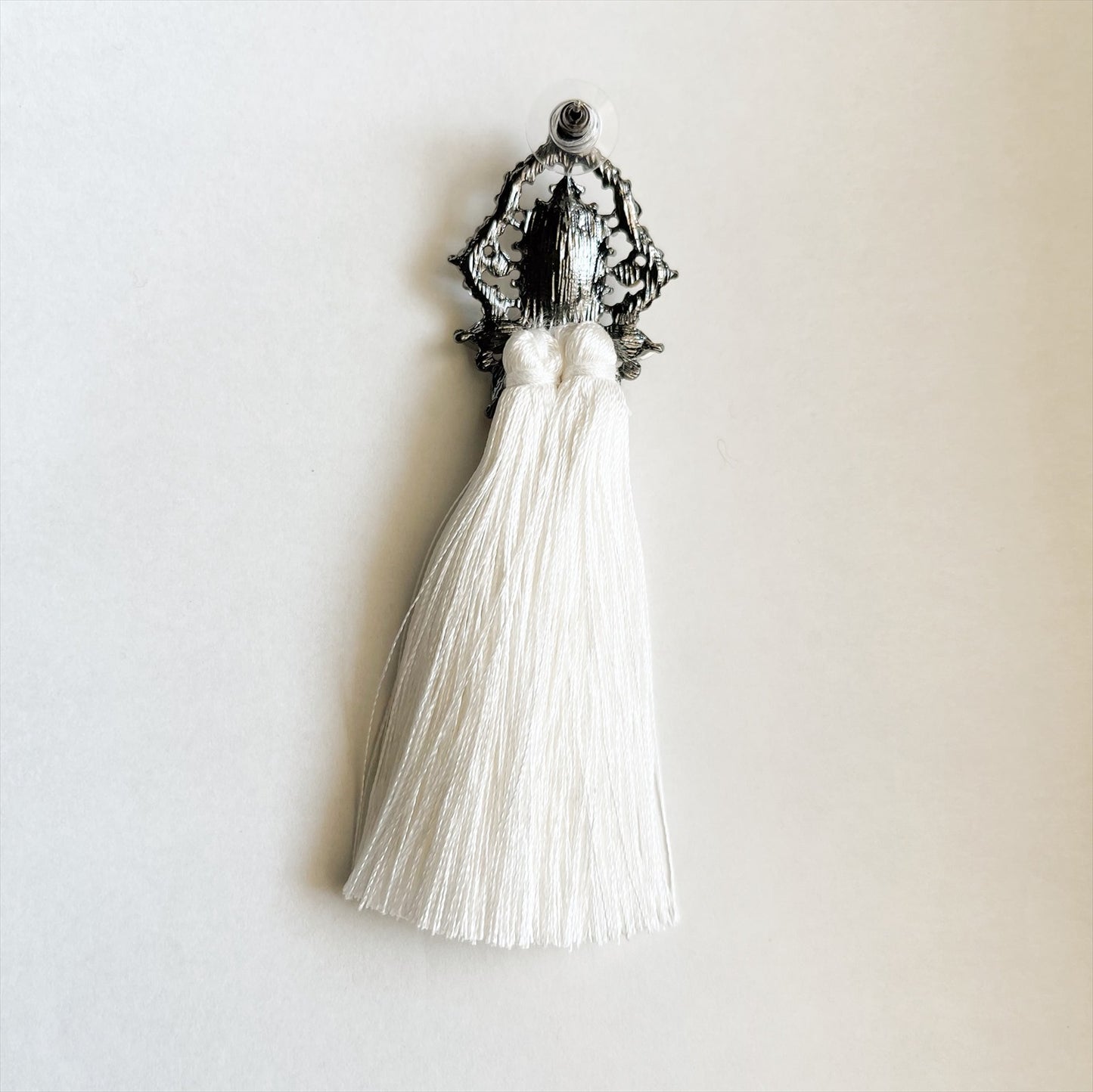 タッセルピアス　イヤリング |クリスタル ジルコニア｜シルバー ホワイト (BC-E29)｜ウェディングアクセサリー【結婚式　アクセサリー　ピアス　イヤリング】