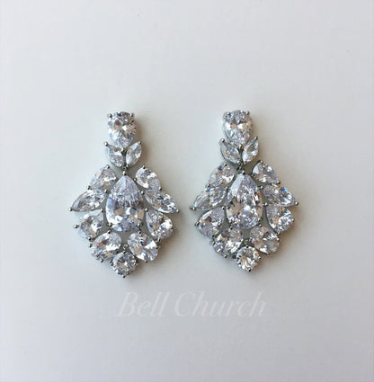 ウェディングピアス　イヤリング |キュービックジルコニア (BC-E2)【結婚式　アクセサリー　ピアス　イヤリング】