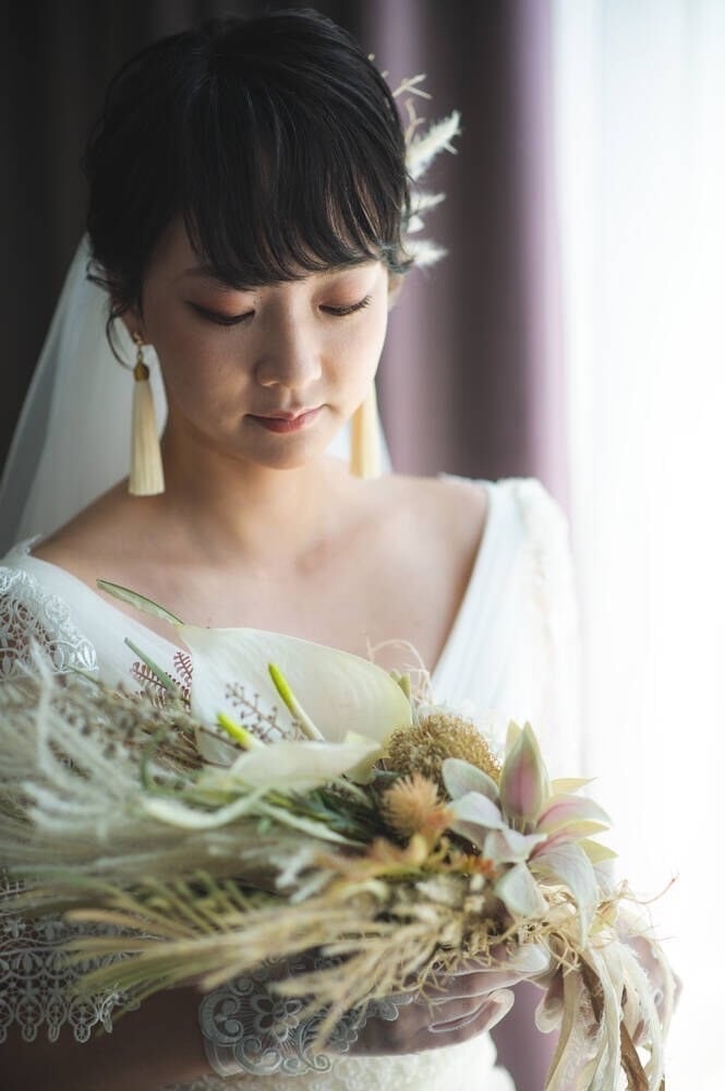 タッセルピアス　イヤリング |ホワイト ゴールド (BC-E30)｜ウェディングアクセサリー【結婚式　アクセサリー　ピアス　イヤリング】