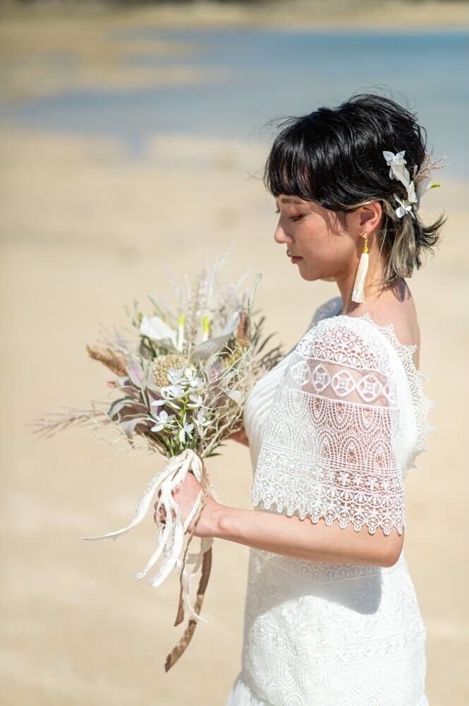 タッセルピアス　イヤリング |ホワイト ゴールド (BC-E30)｜ウェディングアクセサリー【結婚式　アクセサリー　ピアス　イヤリング】