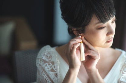 タッセルピアス　イヤリング |ホワイト ゴールド (BC-E30)｜ウェディングアクセサリー【結婚式　アクセサリー　ピアス　イヤリング】