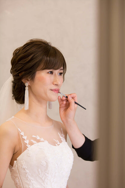 ビーズタッセルピアス　イヤリング | ベージュ (BC-E33)｜ウェディングアクセサリー【結婚式　アクセサリー　ピアス　イヤリング】