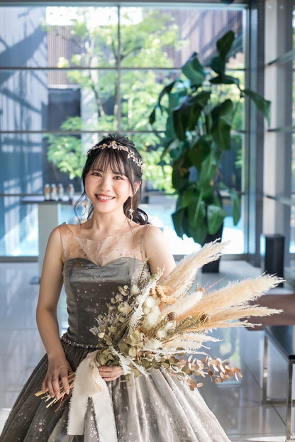 ウェディングピアス　イヤリング |星 月 モチーフ｜ゴールド (BC-E34)【結婚式　アクセサリー　ピアス　イヤリング】