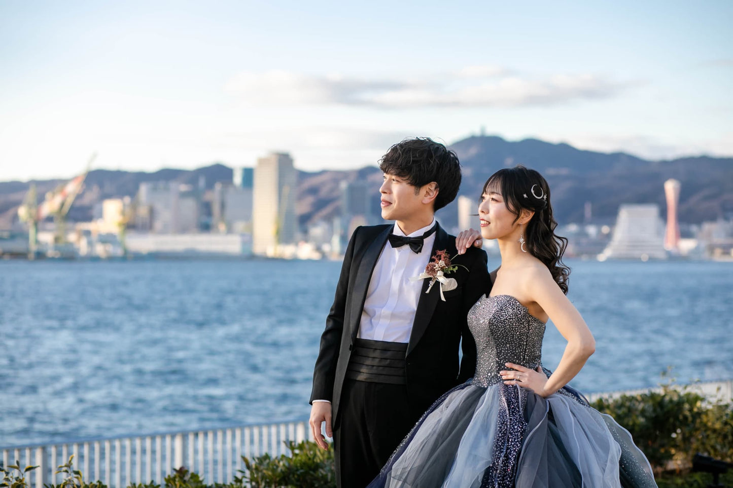 ウェディングピアス　イヤリング |星 月 モチーフ｜シルバー (BC-E35)【結婚式　アクセサリー　ピアス　イヤリング】