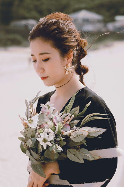 ウェディングピアス　イヤリング |お花モチーフ｜ゴールド (BC-E38)【結婚式　アクセサリー　ピアス　イヤリング】