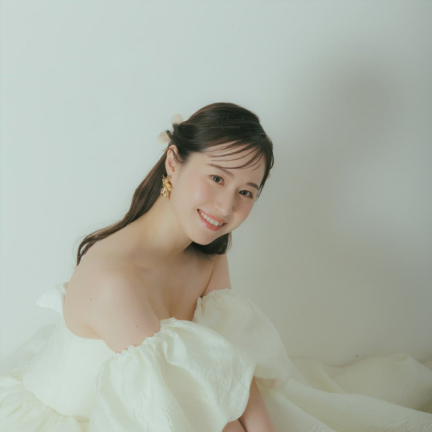 ウェディングピアス　イヤリング |お花モチーフ｜ゴールド (BC-E38)【結婚式　アクセサリー　ピアス　イヤリング】