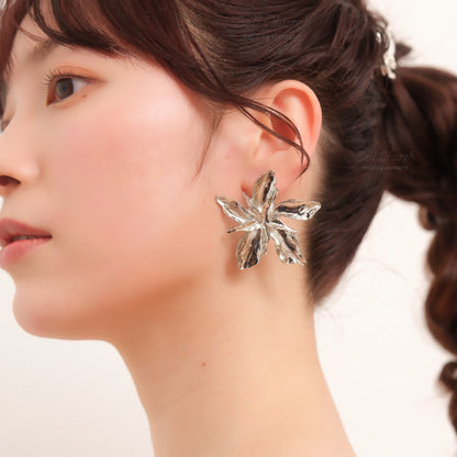 ウェディングピアス　イヤリング |お花モチーフ｜シルバー (BC-E39)【結婚式　アクセサリー　ピアス　イヤリング】