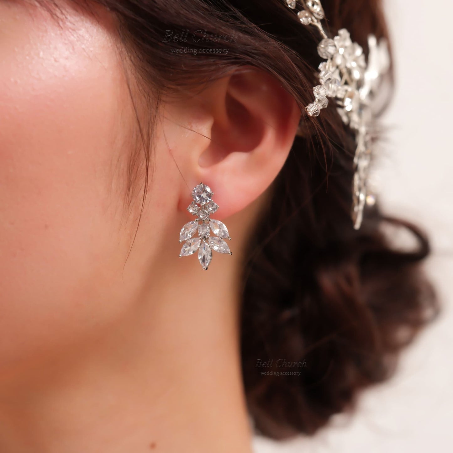 ウェディングピアス　イヤリング |キュービックジルコニア (BC-E3)【結婚式　アクセサリー　ピアス　イヤリング】