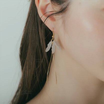 ウェディングピアス　イヤリング |お花モチーフ｜ホワイト×ゴールド (BC-E47)【結婚式　アクセサリー　ピアス　イヤリング】