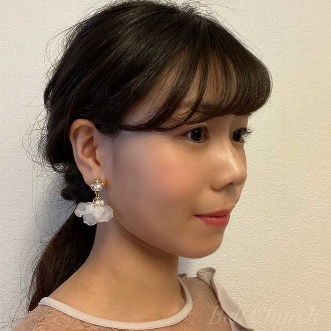 ウェディングピアス　イヤリング |お花モチーフ｜パール ｜ホワイト×ゴールド (BC-E48)【結婚式　アクセサリー　ピアス　イヤリング】