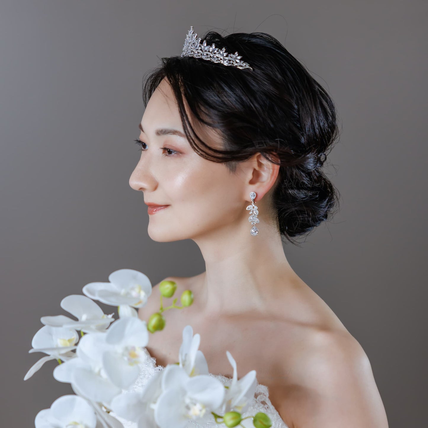 ブライダルピアス　イヤリング |キュービックジルコニア クリスタル｜シルバー (BC-E49)【結婚式　アクセサリー　ピアス　イヤリング】