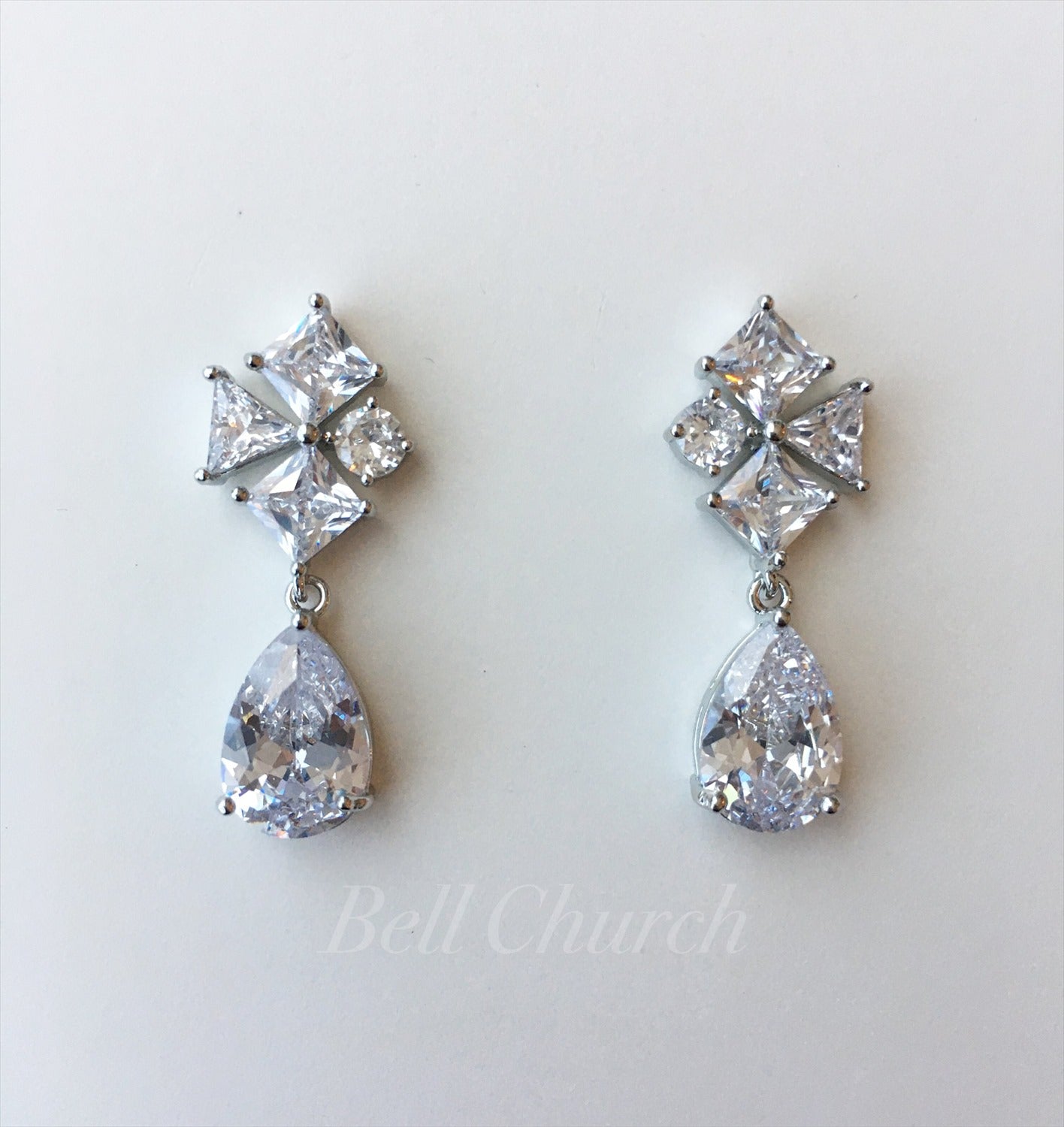 ウェディングピアス　イヤリング |クリスタル キュービックジルコニア (BC-E4)【結婚式　アクセサリー　ピアス　イヤリング】
