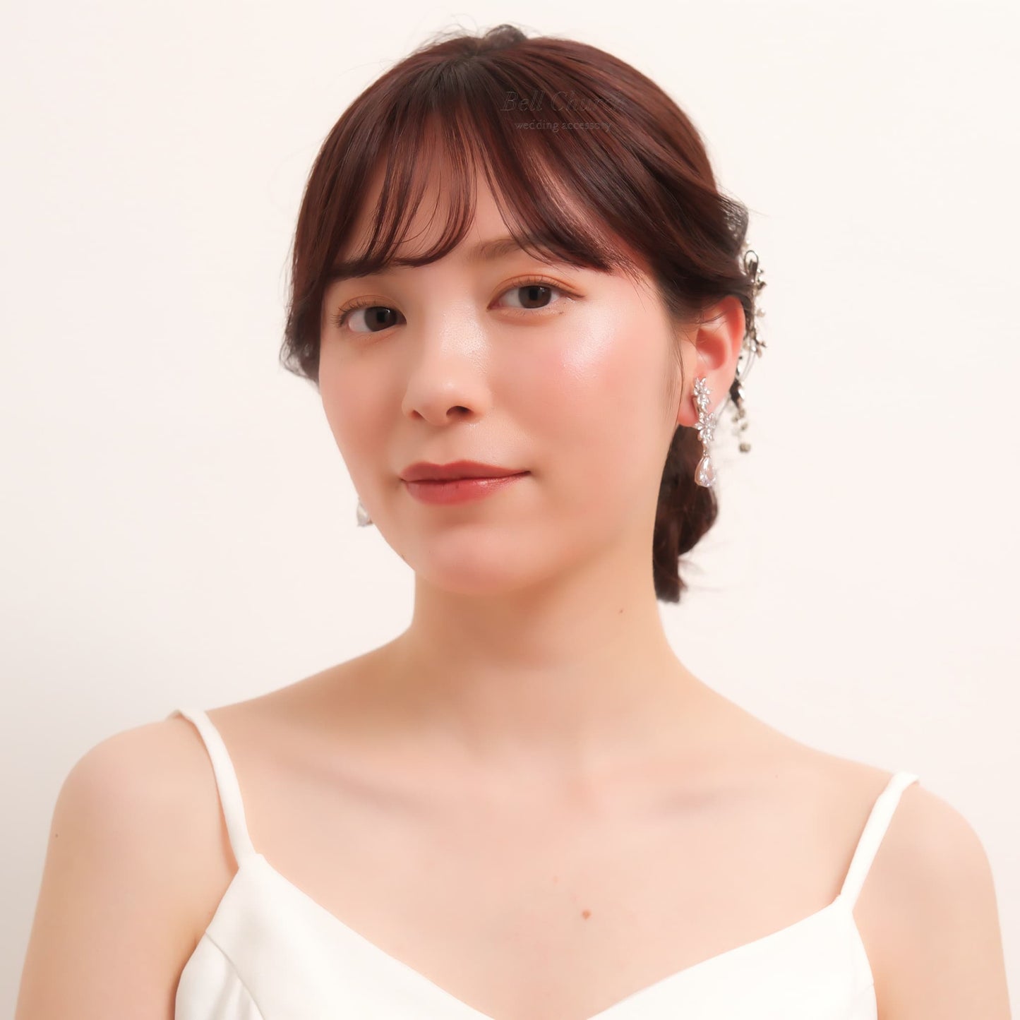ブライダルピアス　イヤリング |キュービックジルコニア クリスタル｜シルバー (BC-E50)【結婚式　アクセサリー　ピアス　イヤリング】