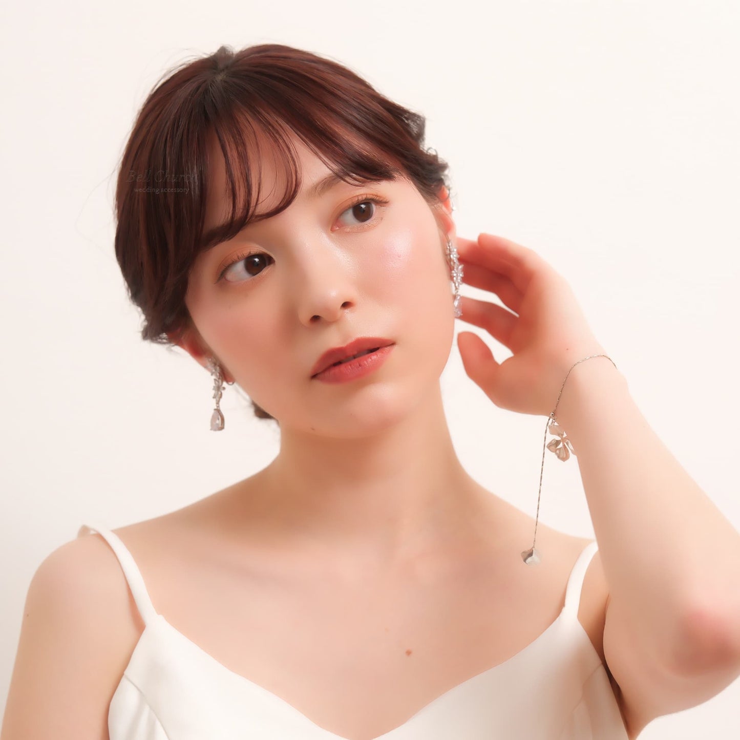 ブライダルピアス　イヤリング |キュービックジルコニア クリスタル｜シルバー (BC-E50)【結婚式　アクセサリー　ピアス　イヤリング】