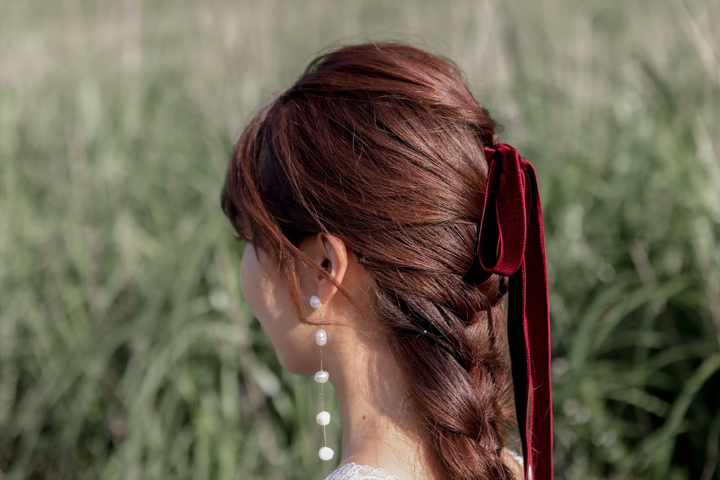 5連パールピアス　イヤリング |バロックパール (BC-E51)【結婚式　アクセサリー　ピアス　イヤリング】