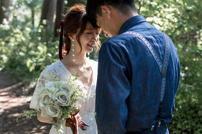 5連パールピアス　イヤリング |バロックパール (BC-E51)【結婚式　アクセサリー　ピアス　イヤリング】