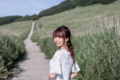 5連パールピアス　イヤリング |バロックパール (BC-E51)【結婚式　アクセサリー　ピアス　イヤリング】