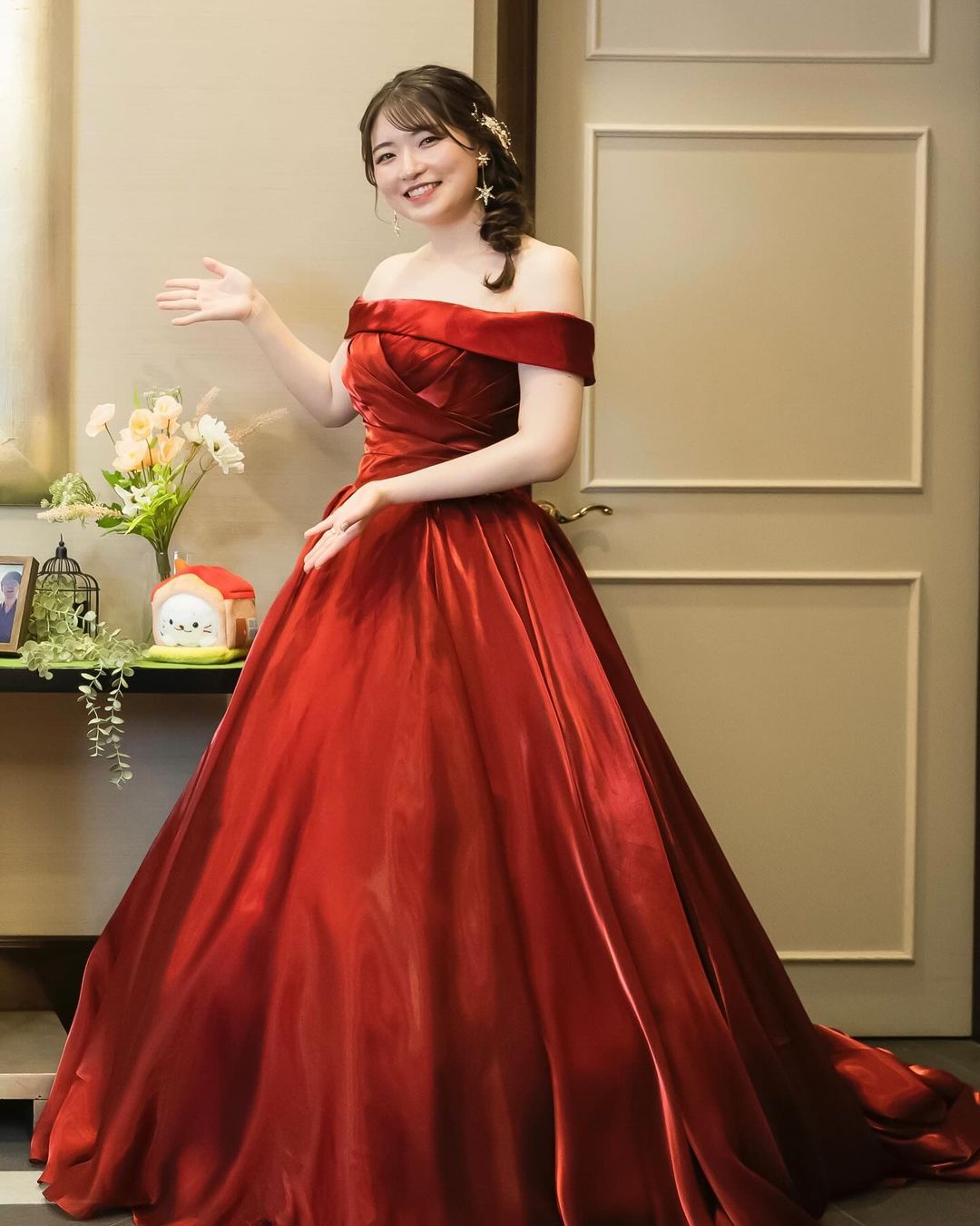 ウェディング ピアス イヤリング｜星(スター) モチーフ｜ビジュー ラインストーン｜2連 ロング｜ゴールド (BC-E54)【結婚式　アクセサリー　ピアス　イヤリング】