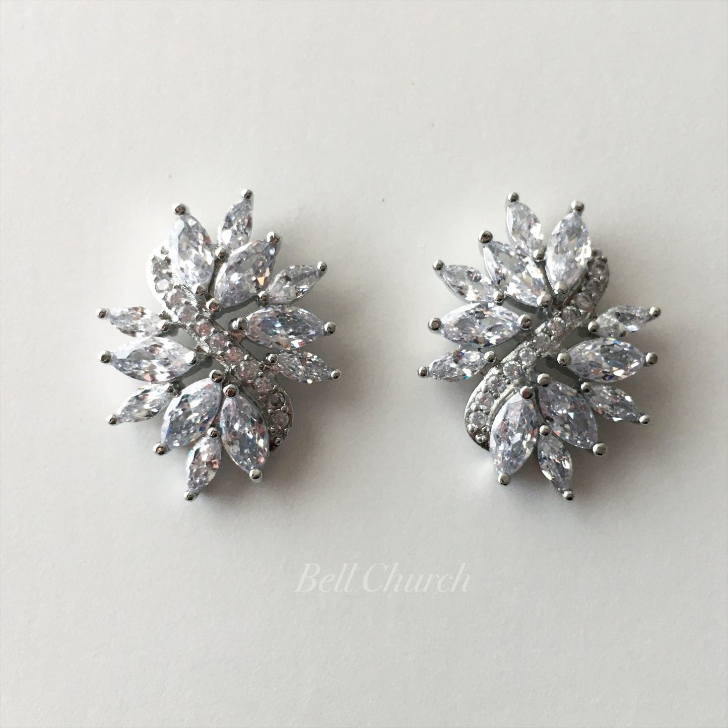 ブライダルピアス　イヤリング |キュービックジルコニア クリスタル｜シルバー (BC-E57)【結婚式　アクセサリー　ピアス　イヤリング】