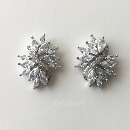ブライダルピアス　イヤリング |キュービックジルコニア クリスタル｜シルバー (BC-E57)【結婚式　アクセサリー　ピアス　イヤリング】