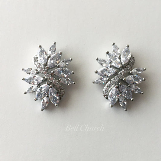 ブライダルピアス　イヤリング |キュービックジルコニア クリスタル｜シルバー (BC-E57)【結婚式　アクセサリー　ピアス　イヤリング】