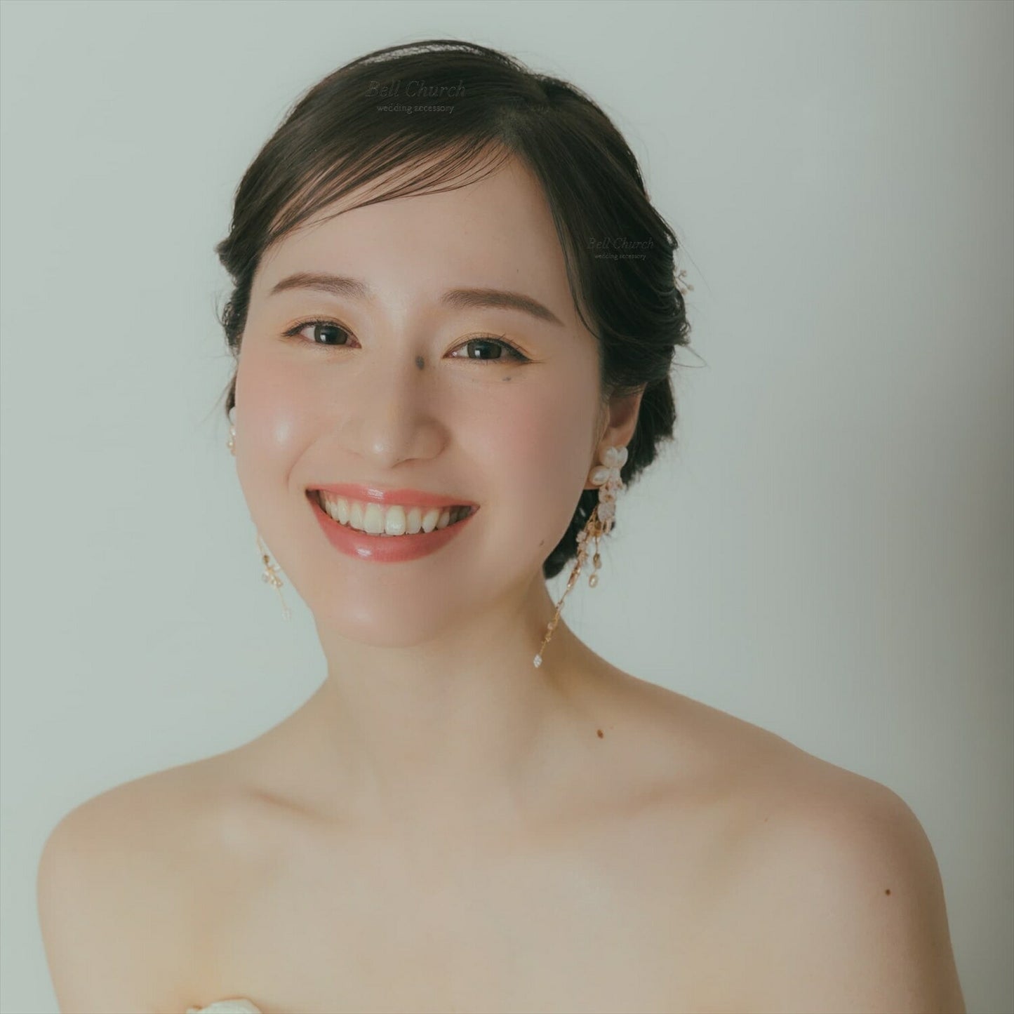 ピアス　イヤリング | 小枝アクセサリー | パール | リーフモチーフ | ゴールド | (BC-E58)【結婚式　アクセサリー　ピアス　イヤリング】