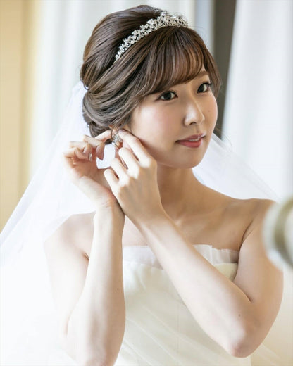 ウェディングピアス　イヤリング |パール キュービックジルコニア (BC-E5)【結婚式　アクセサリー　ピアス　イヤリング】