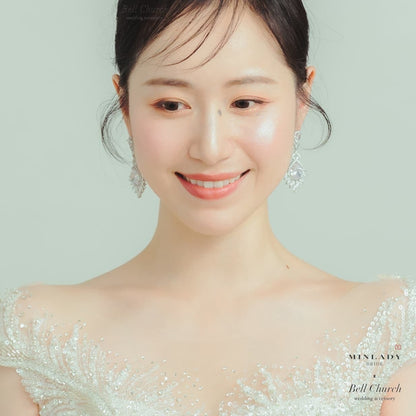 ピアス　イヤリング | キュービックジルコニア | シルバー | (BC-E60)【結婚式　アクセサリー　ピアス　イヤリング】