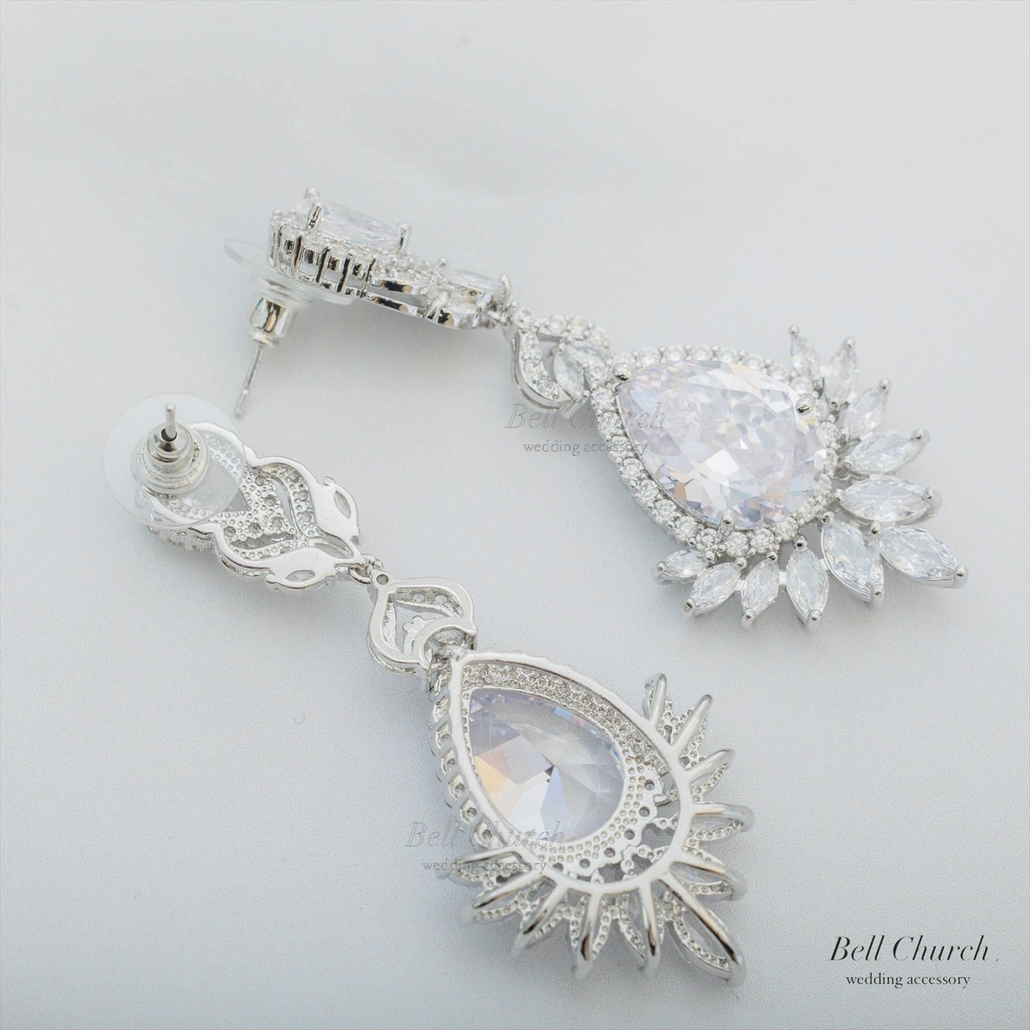 ピアス　イヤリング | キュービックジルコニア | シルバー | (BC-E60)【結婚式　アクセサリー　ピアス　イヤリング】